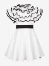 Jessie And James Girls Frilly Glamour Dress In White