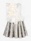 Jessie And James Girls In Bloom Jacquard Dress In Gray