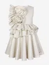 Jessie And James Girls In Bloom Ruffle Flower Dress In Gold