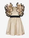Jessie And James Girls Orangey Sparkle Dress In Gold