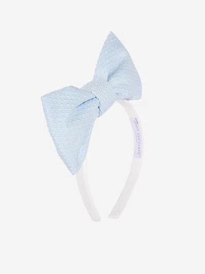 Jessie And James Kids'  Girls Origami Dotty Jacquard Bow Headband In Blue