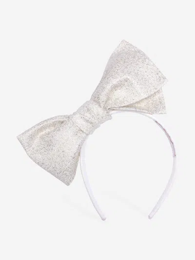 Jessie And James Kids'  Girls Origami Jacquard Bow Headband In Gold