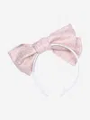 Jessie And James Girls Origami Jacquard Bow Headband In Pink