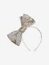 Jessie And James Girls Origami Jacquard Vines Bow Headband In Gray