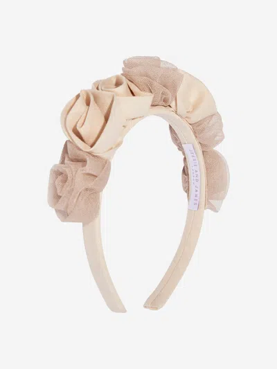 Jessie And James Kids'  Girls Ring On Roses Headband In Beige
