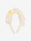 Jessie And James Girls Ring On Roses Headband In Yellow