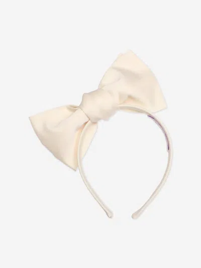 Jessie And James Kids'  Girls Satin Origami Bow Headband In Neutral
