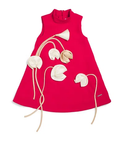 Jessie And James Kids' High-neck Flora Dress In Red
