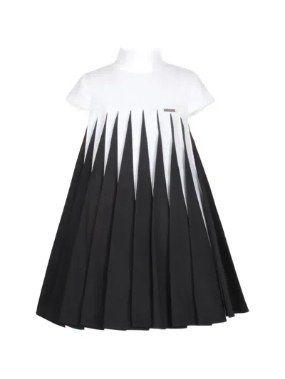 Jessie And James Kids' Pleated Detail Dress In Black