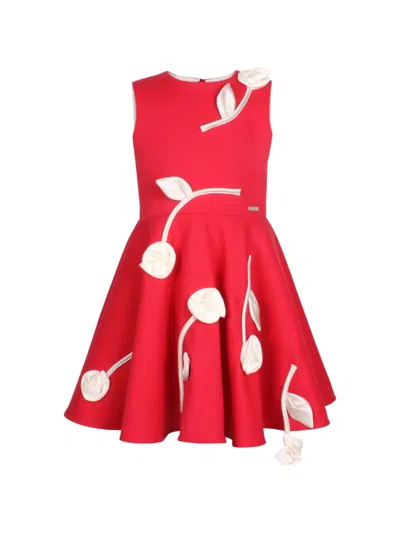 Jessie And James Kids' Rain Of Flowers Dress In Red