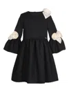 Jessie And James Rose-embellished Flared Dress In Black