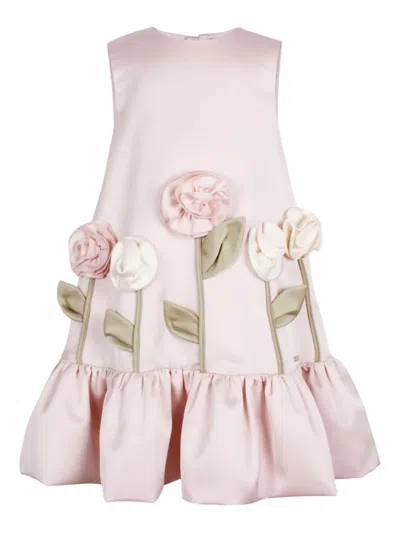 Jessie And James Rose-embellished Ruffled Dress In Pink