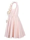 Jessie And James Rose-embellished Skater Mini Dress In Pink