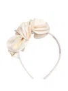 Jessie And James Ruffled Satin Headband In Neutral