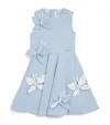 Jessie And James Satin Floral Appliqué Butterfly Dress In Blue