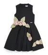 Jessie And James Satin Floral-appliqué Midsommer Dress In Black