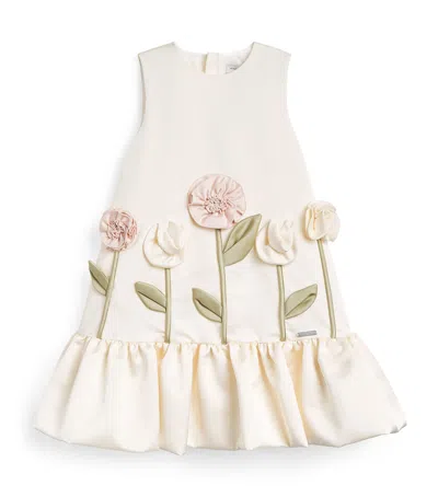Jessie And James Kids' Satin Walk In The Park Dress In Neutral