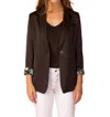 Jessie Liu Acetate Jacket With Contrast Lining In Black In Black