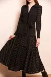 Jessie Liu Chevron Dress In Black In Black