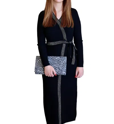Jessie Liu Glitter Knit Dress In Black