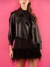 Jessie Liu Lambskin Moto Jacket In Black In Black