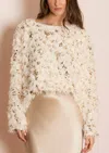 Jessie Liu Maisie Feather Texture Sweater In Ivory