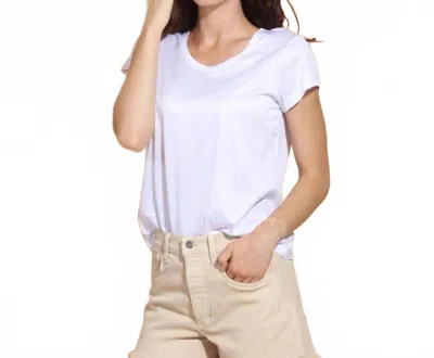 Jessie Liu Modal Scoop Neck Tee In White