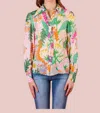Jessie Liu Petal Blouse In Pink Floral In Multi