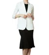 Jessie Liu Ruched Sleeve Blazer In White In White