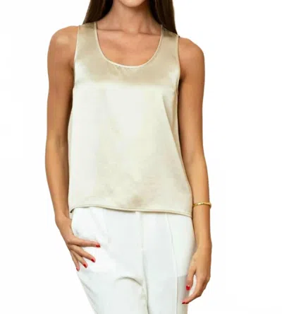 Jessie Liu Satin Sleeveless Top In Champagne In Neutral