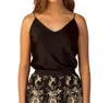 Jessie Liu Silk Cami In Black In Black