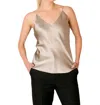 Jessie Liu Silk Cami In Champagne In White