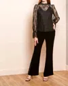 Jessie Liu Silk Velvet Tuxeduo Pants In Black In Black