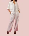 Jessie Liu Wide Leg Linen Pants In White In White