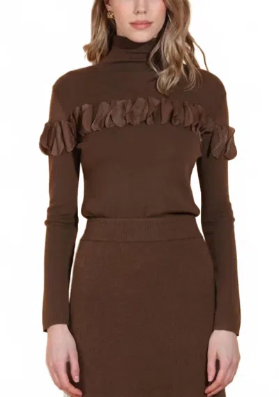 Jessie Liu Women's Merino Wool Sweater In Brown