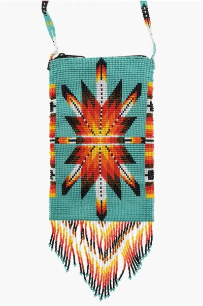 Jessie Western Glass Beaded Crossbody Bag With Morning Star