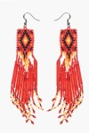 Jessie Western Glass Beads Navajp Hoop Earrings With Sterling Silver Hook