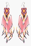 Jessie Western Glass Beads Navajp Hoop Earrings With Sterling Silver Hook