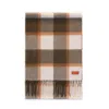Jessie Zhao Cashmere Plaid Fringe Scarf - Coffee Brown In Brown