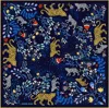 Jessie Zhao Double Sided Silk Scarf Of Amazon Rainforest Journey In Blue In Blue
