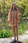 Jessie Zhao Gold Garden Metallic Mini Dress In Multi