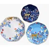 Jessie Zhao New York Amazon Rainforest Bone China Plates In Blue, Set Of Three