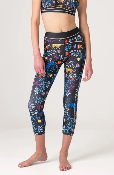 Jessie Zhao New York Amazon Rainforest High-waisted 7/8 Leggings In Blue