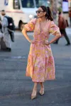 Jessie Zhao New York Astrid Marble Smocked Midi Dress