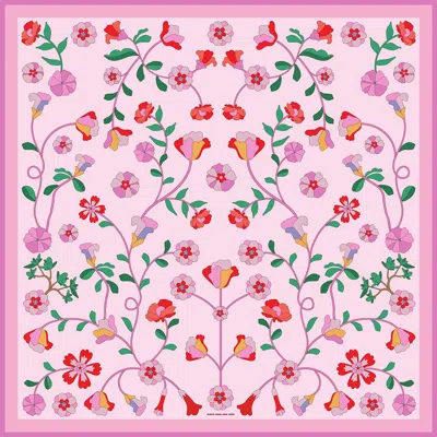 Jessie Zhao New York Blush Botanica Double Sided Silk Scarf In Pink