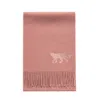 Jessie Zhao New York Cashmere Scarf With Leopard Embroidery - Coral Pink
