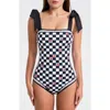 Jessie Zhao New York Checkerboard Imagination Reversible One-piece Swimsuit