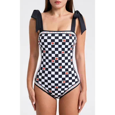 Jessie Zhao New York Checkerboard Imagination Reversible One-piece Swimsuit