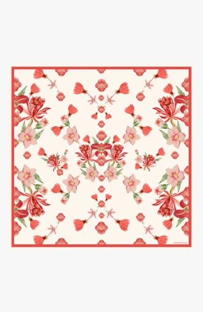 Jessie Zhao New York Coral Bloom Double Sided Silk Scarf In Multi