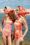 Jessie Zhao New York Crossing Red Reversible One-piece Swimsuit In Orange